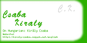 csaba kiraly business card