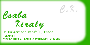 csaba kiraly business card